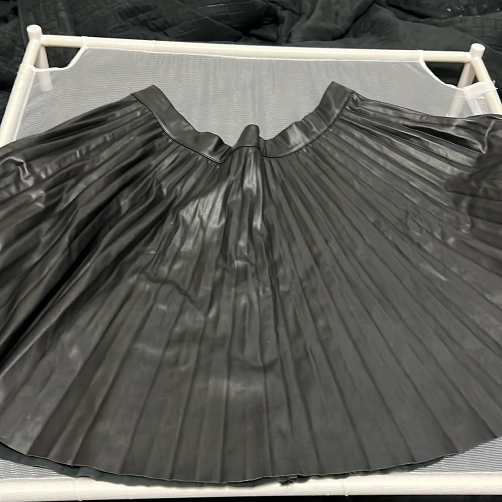 Pleather Pleated Skirt